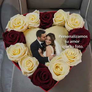 Personalized Heart-Shaped Preserved Roses Box