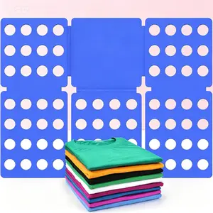 Durable Plastic Folding Board for Shirts and Clothes Easy Fold Laundry Tool Reusable Shirt Folder Board for Kids Adults Quick Fold Assistant Portable Blue Laundry Aid