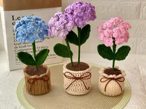 Crochet Hydrangea: Handmade Forever Flower - Blue, Pink, Purple