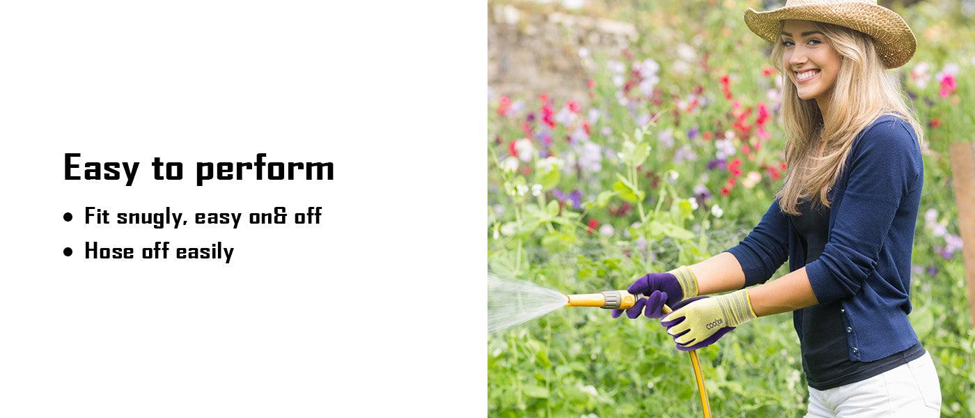 COOLJOB 2 Pairs Breathable Gardening Gloves, Stretch Soft Modal Base with Non Slip Rubber Coating