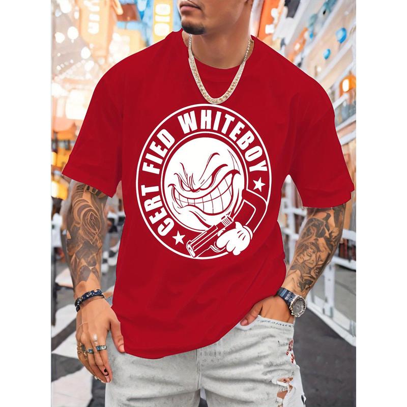 Men'S T-Shirt, CERT FIED WHITEBOY T-Shirt, Urban Casual Short Sleeved Round Neck T-Shirt, Suitable for Summer, Spring, And Autumn, Men'S Summer Clothing T-Shirt, Gift Top, Holiday T-Shirt, Moderate Thickness, Unisex T-Shirt