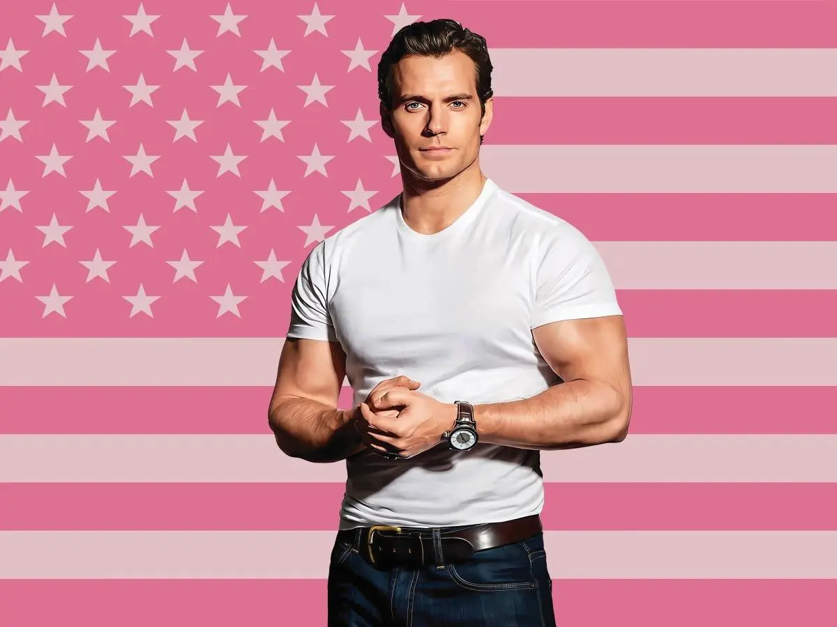 Henry Cavill Pink Wall Tapestry American Flag V1, Gift For Him, Gift For Her