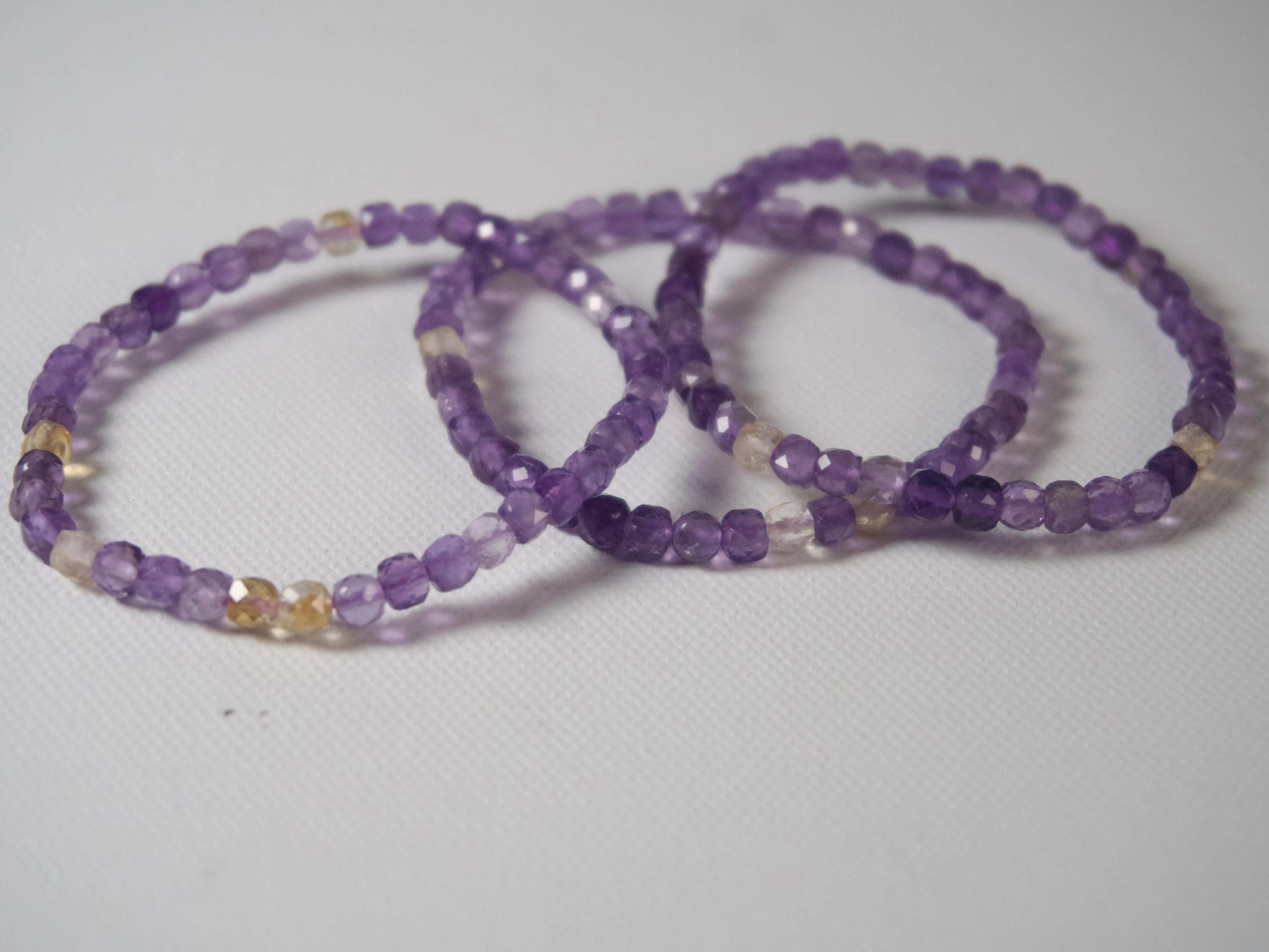 100% Natural Ametrine Faceted Stretch Bracelet