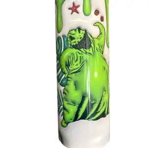 Scary Boogie Monster Tumbler with Green Slime Design and Starfish Accents for Halloween Decor Drinkware