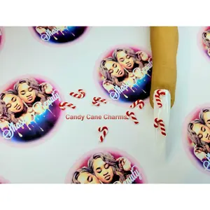 Candy Cane Xmas Nail Charms 10pc