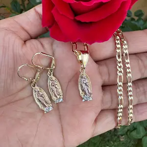 Mini Virgin Necklace and Earing Set Daily Engagement Anniversary Male Female Birthday Auspicious Fabric