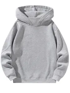 Men's Plain Windproof Collar Drop - Shoulder Essential Hoodie, Regular - Fit Casual Long - Sleeve Hooded Sweatshirt for Fall & Winter, a Must - Have Item for Men's Daily Wear, Long Sleeves