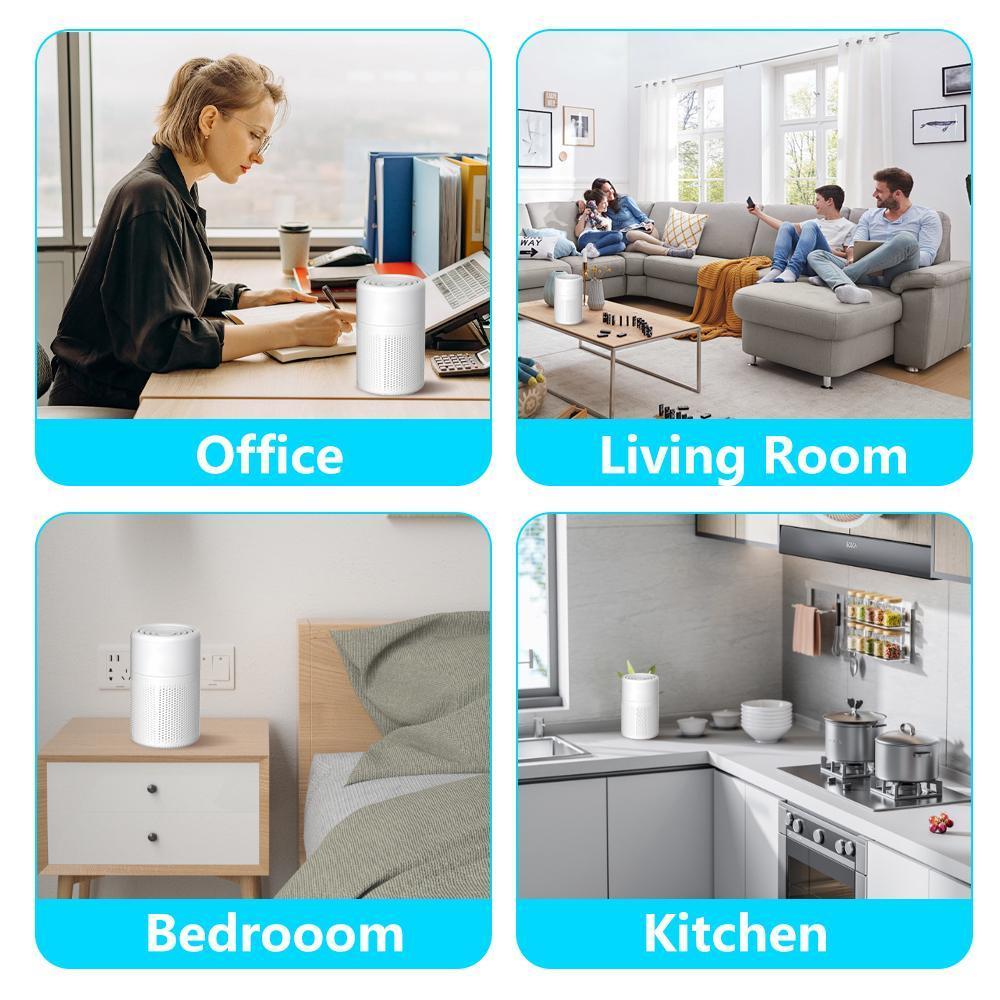 20db Quiet Air Cleaner Air Filter Eliminator Air Purifiers HEPA Air Purifierm, for Home with USB Cable, for Bedroom Desktop Office Living Room for Pet, Pollen, Smoke Odor Pollutants