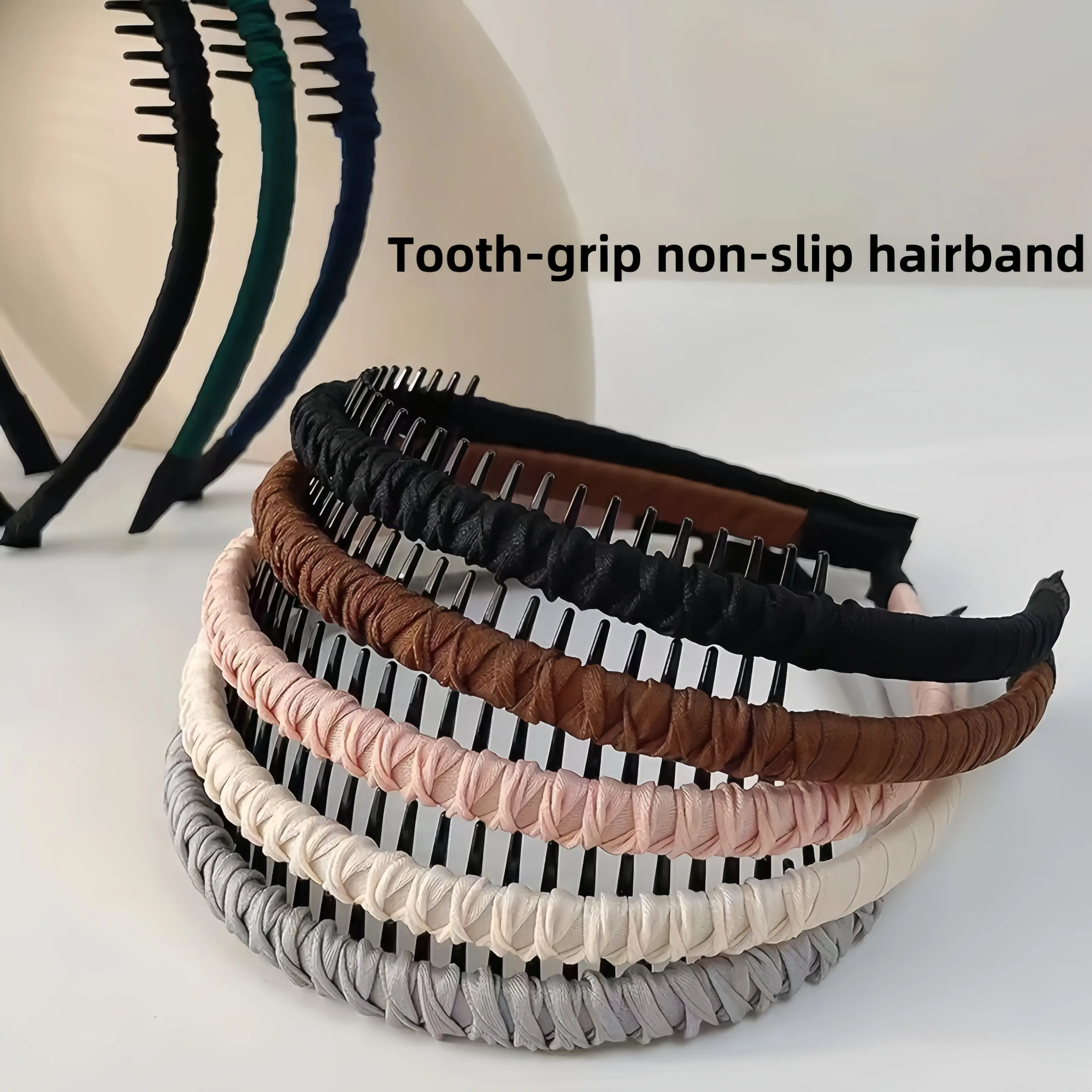 1pcs New-style women's anti-slip hairbands - solid-color fabric, Anti-skid toothed elastic material, suitable for washing face, styling, tidying up stray hairs, outdoor sports | fashionable accessories Boho Feather Hair Extensions Clip