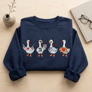 Medical Goose Embroidered Sweatshirt, Nurse Duck Crewneck, Cute Scrub Life Pullover Gift for RN CNA Doctor