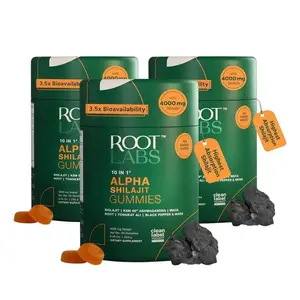 3 x Root Labs Alpha 10-in-1 Shilajit Gummies 4000 mg| Holiday Gift-Ready| Energy, Stamina & Focus| Zero Sugar| KSM-66 Ashwagandha, Tongkat Ali, Maca| Vegan| 60 Count