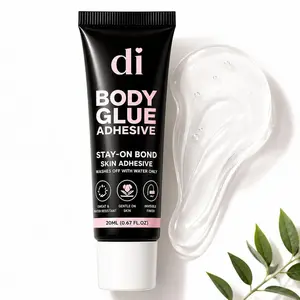 Liquid Body Adhesive for Clothes – Sweatproof & Water Resistant Clothing Glue for Strapless Dresses, Low-Cut Tops & Work Blouses, Fast Drying All-Day Hold, Lightweight Fashion Adhesive for Womenswear & Outfits, 20ml