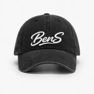 BenS Vintage Washed Black Sports & Outdoor Hat