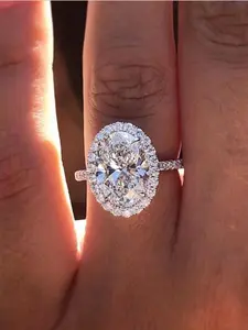 1 PC Classical Cubic Zirconia Ring Elegant Ring For Women Engagement Ring For Valentine's Day Gift Wedding Anniversary Party Jewelry