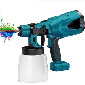 Cordless Paint Sprayer with 2000mAh Battery, High Power Electric Paint Sprayer Gun with 900ml Large Container for House and Furniture Painting delicate surface