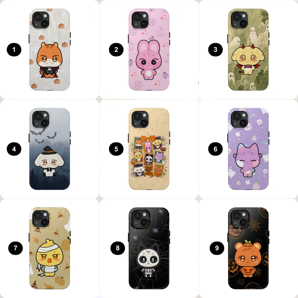 Halloween Chibi Members Phone Case, Protective Phone Cover for Music Fans & Country Lovers, Phone Case Protector