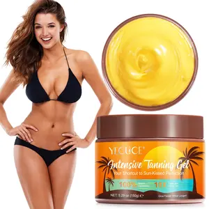 YECUCE Intensified Tanningcream 150g  for a Deeper, Longer-Lasting Bronze Glow. Triple Plant Oils (Carrot, Olive, Walnut) Work Together to Promote a Natural Tan. Cocoa Butter Hydrates Without Dryness. No Harsh Chemical Tanning Agents – Lower Risk of Skin