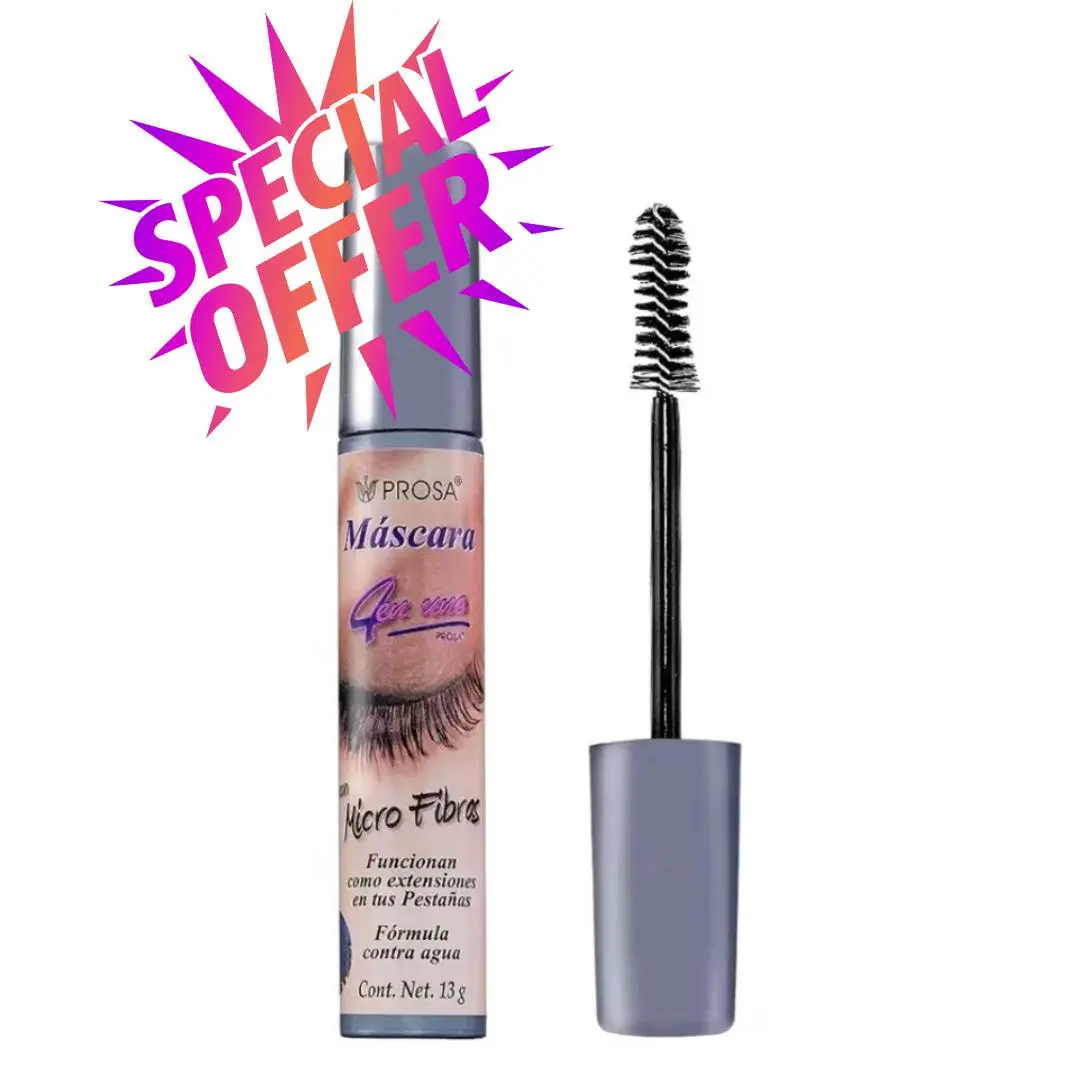 Prosa Mascara 4 IN 1 Micro Fibras Brush Waterproof Formula Product from Mexico