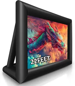 22Feet Inflatable Projector Screen for Outside with 350W Air Blower Inflatable Screen Oxford Fabric Material Blow Up Screen for Outdoor Movie Supports Front/Rear Projection