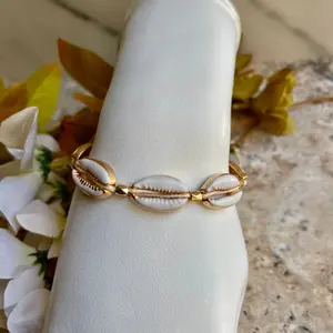 Gold Plated Cowry Shell Bracelet | Elegant Protection & Prosperity