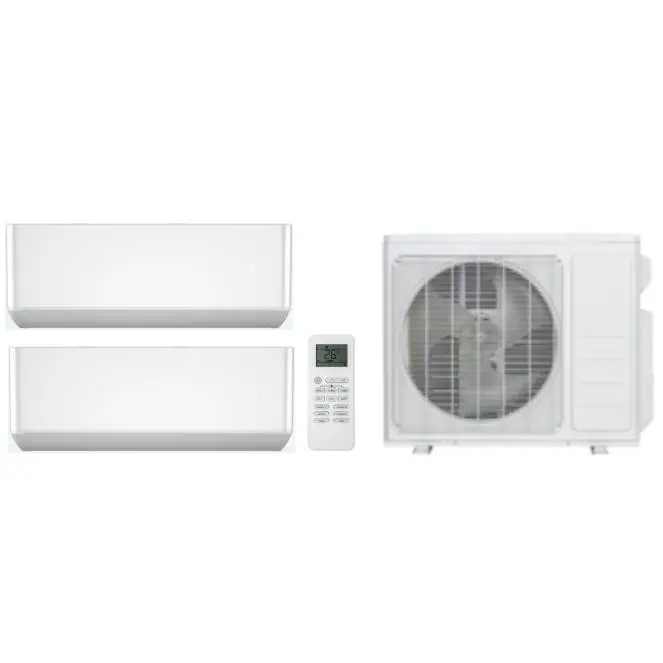 Gaomon 27K BTU Cooling/Heating Split System Air Conditioner-Heater, Dual Zone 18K BTU per Zone, SEER2 24, 230V, Sleep Mode, Timer Function, Certified, for Rooms Up to 2250 sq ft, Energy Saving Products, 230V Power