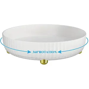 Bathroom Organizers and Storage - 360° Rotating Storage Tray, Lazy Susan Organizer, Cosmetics and Perfume Organizer, Desktop Storage Tray for Cosmetics and Skincare Products, White