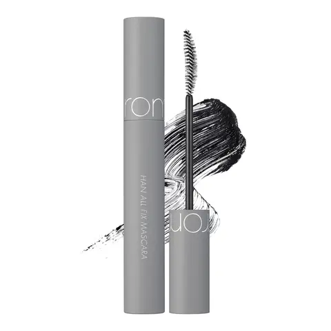 rom&nd Han All Fix Mascara - 20g Korean Adult Makeup Product, Long Lasting Volume Mascara, Oil-Water Resist, Length Boosting, Hazel Natural Look, Smudge-Proof, No-Mess, Wax-Infused, Talc-Free, Ash Shade