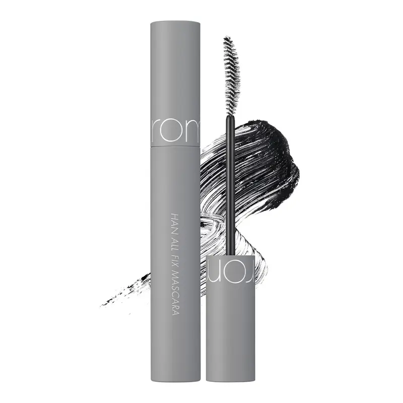 rom&nd Han All Fix Mascara - 20g Korean Adult Makeup Product, Long Lasting Volume Mascara, Oil-Water Resist, Length Boosting, Hazel Natural Look, Smudge-Proof, No-Mess, Wax-Infused, Talc-Free, Ash Shade