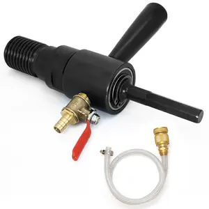 1 1/4"-7 Male Thread to 1/2" Hex Shank Core Drill Adapter Kit- Water Injection Capable, Includes Solid Brass Hose Quick Connector - Compatible with 1 1/4"-7 Core Bits for Concrete Drilling