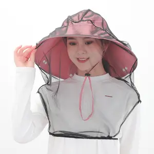 Outdoor Sunshade Hat Face Mask for Beekeeping Mosquito & Insect Protection Fishing Shawl Wide Brimmed Veil Head Covering Multifunctional Accessory
