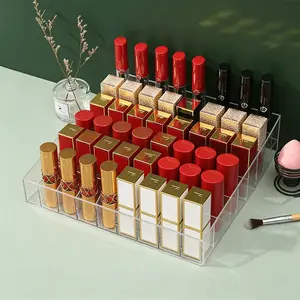 40 grid transparent acrylic lipstick lip gloss storage display box, suitable for women, cute cosmetic storage box, beauty accessories organizer, Durable storage organizer, portable design, acrylic material, sturdy structure