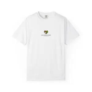 Comfort Colors "Unconquerable Life Prevails" Official T-Shirt - Mushroom / Leaf / Heart (For Wild-Spirited Nature Lovers) Menswear