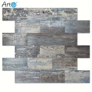 New Art3d 10-Sheet Peel and Stick Backsplash PVC Wall Tile, Light Rustic Style Thickened Kitchen Backsplas
