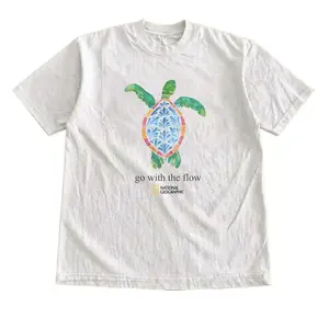 National Geographic Go With The Flow Turtle T-shirt Sizes S-3XL Available, Graphic Unisex T-Shirt, for Men and Women