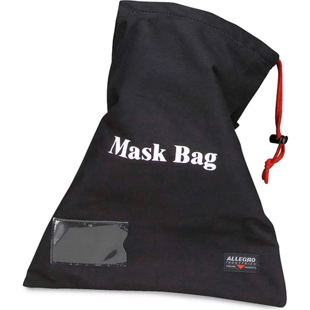 Allegro Industries B2210608 2025 Fleece-Cotton Hangable Full Mask Storage Bag with Locking Device & Drawstring, Respirator Safe Organizer for Window-Mounted Storing Full-Size Mask Respirators, 14 In, Protect Mask