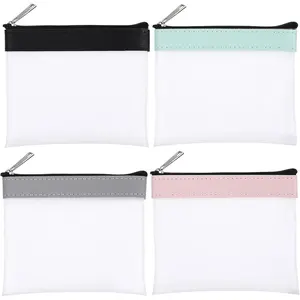 4 count Small Clear Pouch Mini Zipper Pouch Clear  Purse Small Clears Makeup Bag for Purse Mini  Bag  Change Pouchs Cute Clears Bags Travel Pouchs for Lipstick Key