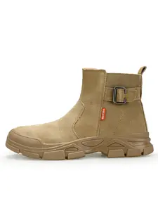 Men's Welding Shoes High-Top Work Boots Steel Toe Fireproof Anti-Slip Construction Safety Footwear All Seasons