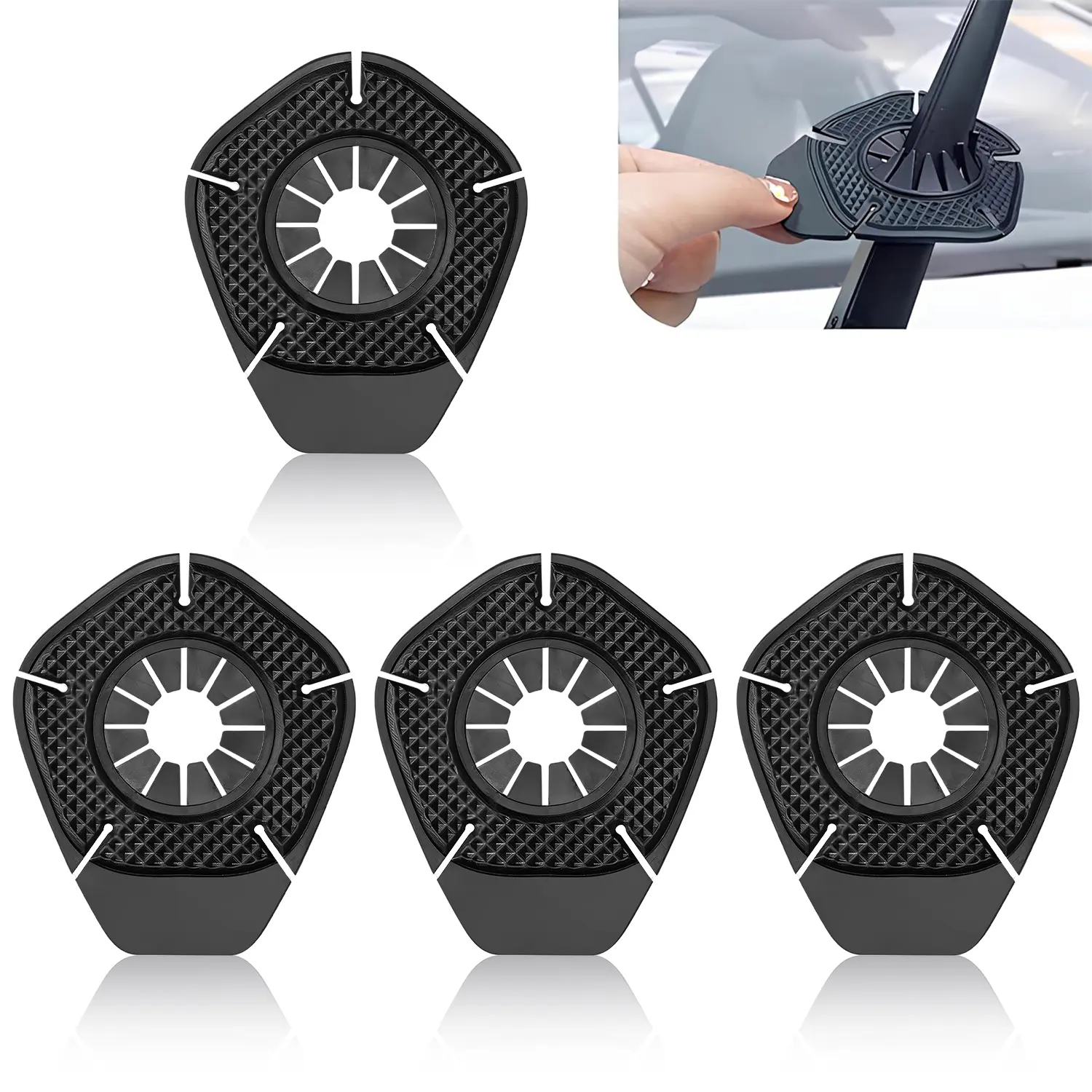 4PCS Silicone Automotive Windshield Wiper Arm Hole Protector Covers, Universal Car Wiper Arm Pads, Auto Replacement Accessories for Most Vehicles, Car Accessories