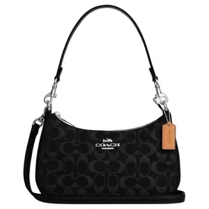 COACH Teri 24 Medium Shoulder Bag with Detachable Strap in Denim and Leather for Women