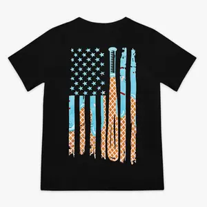 Only Back Side Youth And Adult Baseball Ice Cream Bat Flag Tee, Baseball Drip Shirt, Youth Shirt Casual Gift For Boys Girls, Youth Boys Clothing
