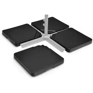 Cantilever Umbrella Base 220 lbs, 4 PCS Patio Umbrella Stand Water Sand Filled, Heavy Duty HDPE Offset Umbrella Weights with 4 Connecting Pins, Easy-Fill Spouts, for Outside Garden Poolside