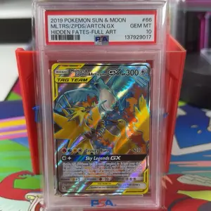 Pokemon Moltres & Zapdos & Articuno GX 66/68 Sun & Moon PSA 10 Slab GEM MT Hidden Fates Full Art Card