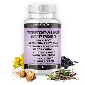 DrPKlyfe Menopause Support Supplement – 13-in-1 Herbal Complex with Maca, Green Tea Phytosome, Evening Primrose Oil, Dong Quai, and More – 60 Vegan Capsules