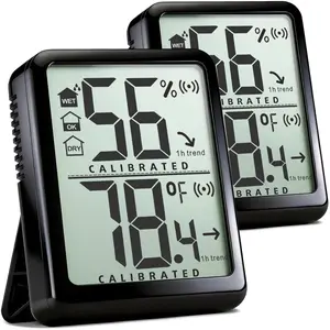 2 Pack Room Thermometer Small Hygrometer Indoor Humidity  Sensor, Digital Temperature and Humidity Meter Gauge for ,  , Reptile, Greenhouse -  Included
