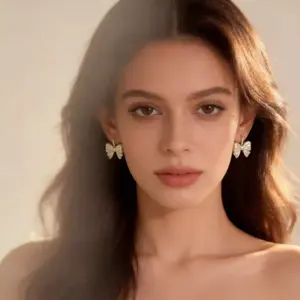 Coquette Aesthetic Bowknot & Faux Pearl Drop Earrings Jewelry, French Vintage Fashion Earring, Soft Girl Luxury Accessory, Face-Slimming Faux Pearl Jewelry