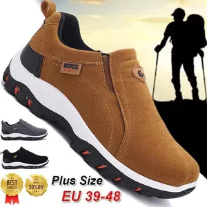 Men's Outdoor Hiking Shoes, Lightweight Comfortable Low Top Casual Sneakers, Non-Slip Durable Walking Shoes Loafer Slip-Ons