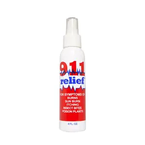 911 Relief Spray - Natural Formula for Bug Bites Sunburn & Skin Rashes - 4 FL OZ - All-Natural Anti-Bacterial Solution Made in USA