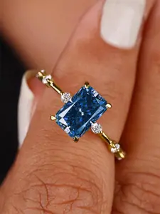 1 PC Glamorous Cubic Zirconia Ring For Women Wedding Engagement Valentine's Day Party Gift Fashion Engagement Rings