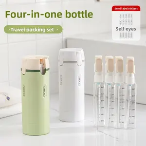 4-in-1 Travel Bottles Set, Leak Proof TSA Approved Portable Toiletry Dispenser, Refillable 30ml Containers for Shampoo Lotion Conditioner