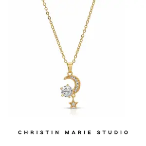 CZ Moon Necklace